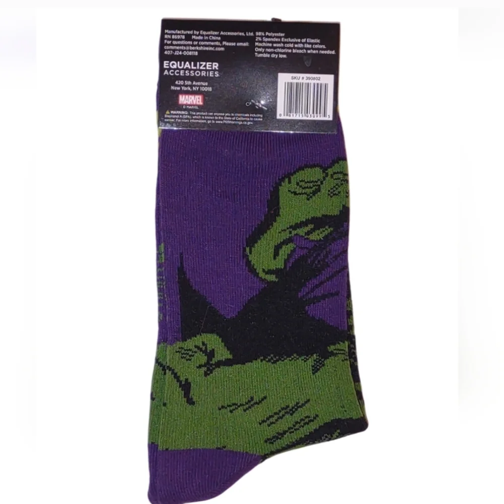 Marvel The Hulk Crew Socks Unisex Marvel Comics Bundle And Save